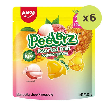 Amos Peelerz Gummy Assorted Fruit 608g