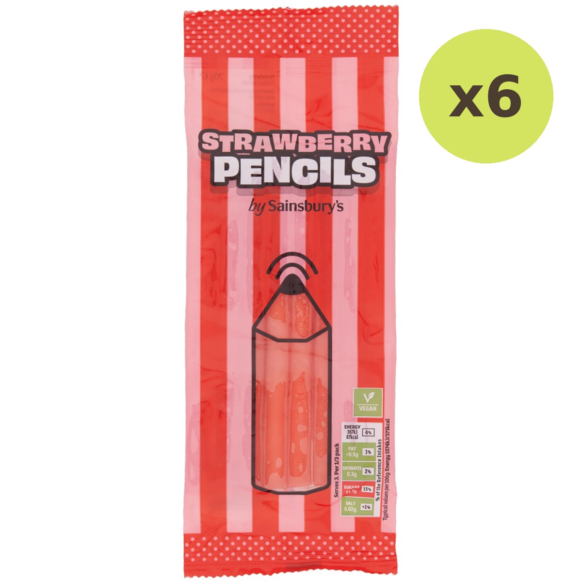 Sainsbury's Strawberry Pencils Sweets