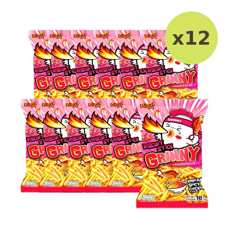 Grinny Biscuit Stick Korean Spicy Chicken Flavour 18g