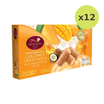 Sriwanna Coconut Crispy Rolls With Mango Cream Filling 80g