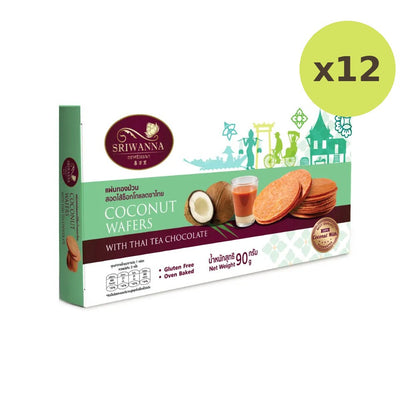 Sriwanna Coconut Wafers With Thai TEA Chocolate 90g