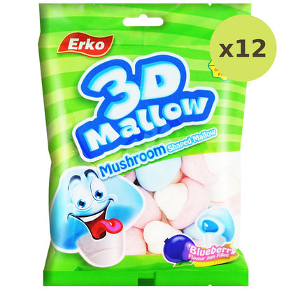 Erko Mallow 3d Mushroom Jam Filled Buleberry Flavour