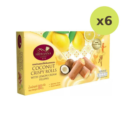 Sriwanna Coconut Crispy Rolls With Lemon Cream Filling 80g