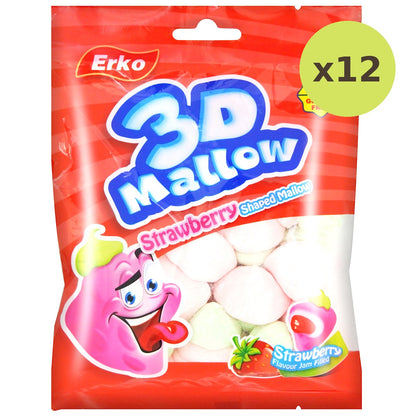 Erko Mallow 3d Strawberry Jam Filled Strawberry Flavour