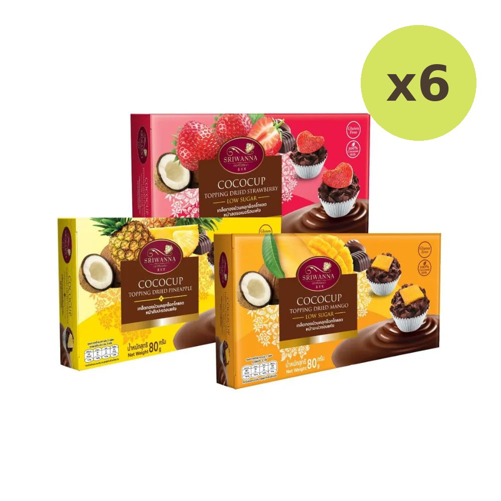 Sriwanna Cococup Crispy Chocolate Coconut Cup Topping Fruit 80g