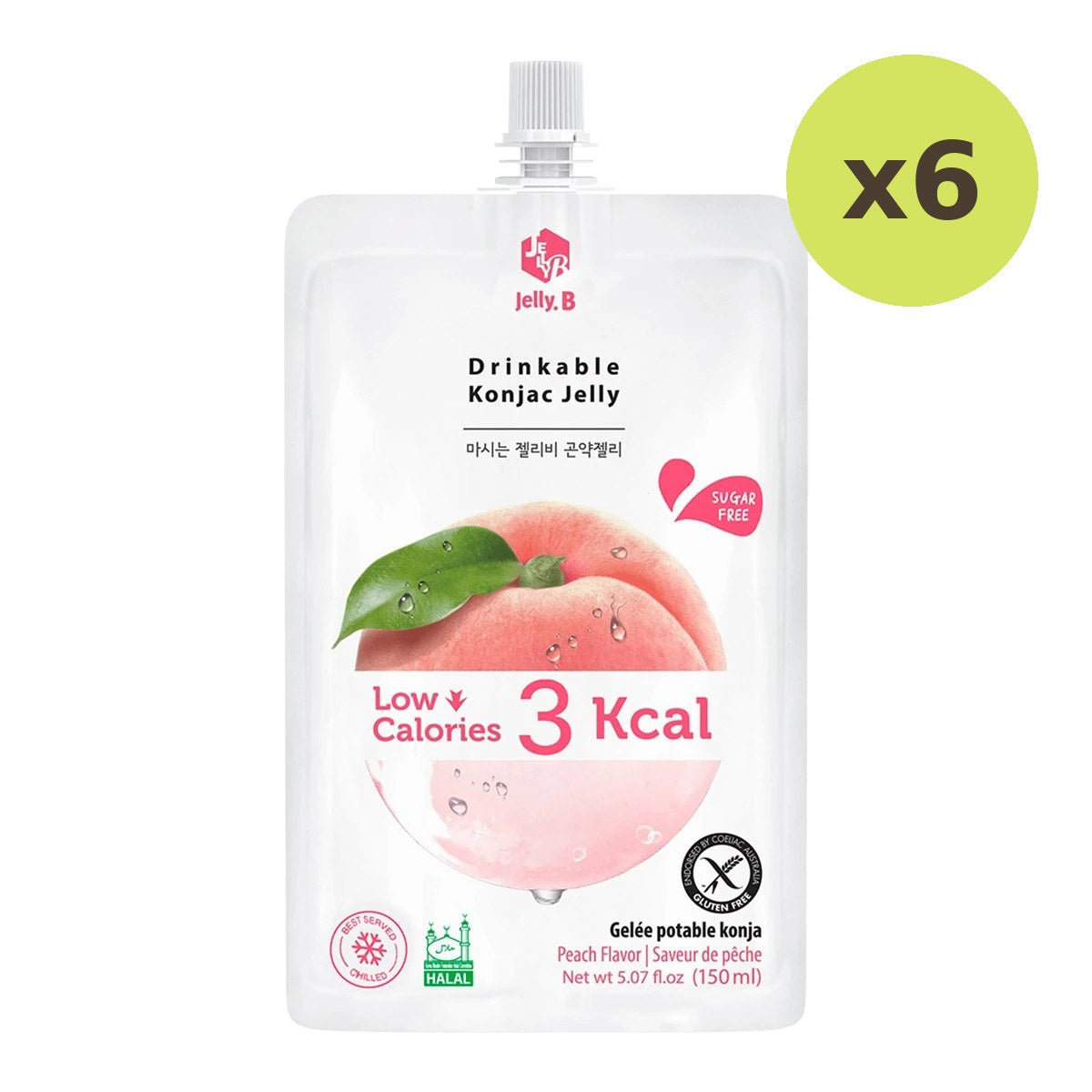 Jelly B Peach Drinkable Konjac Jelly