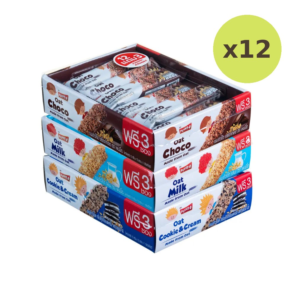 Pennyo Oatmeal Snacks Chocolate Flavor Milk Cookie And Cream 15g