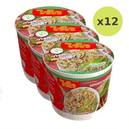 Waiwai Instant Noodles In Bowl Clam Stir-Fry With Chili Flavor