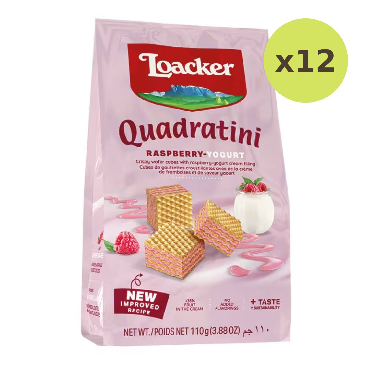 Loacker Quadratini Raspberry Wafer