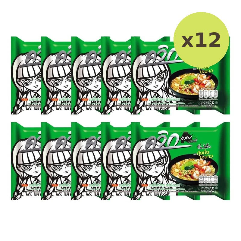 Waiwai Quick Instant Noodles Steamed Shrimp With Lime Flavor 55g