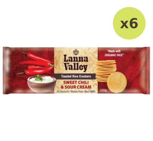 Lanna Valley Organic Rice Crackers Sweet Chili & Sour Cream