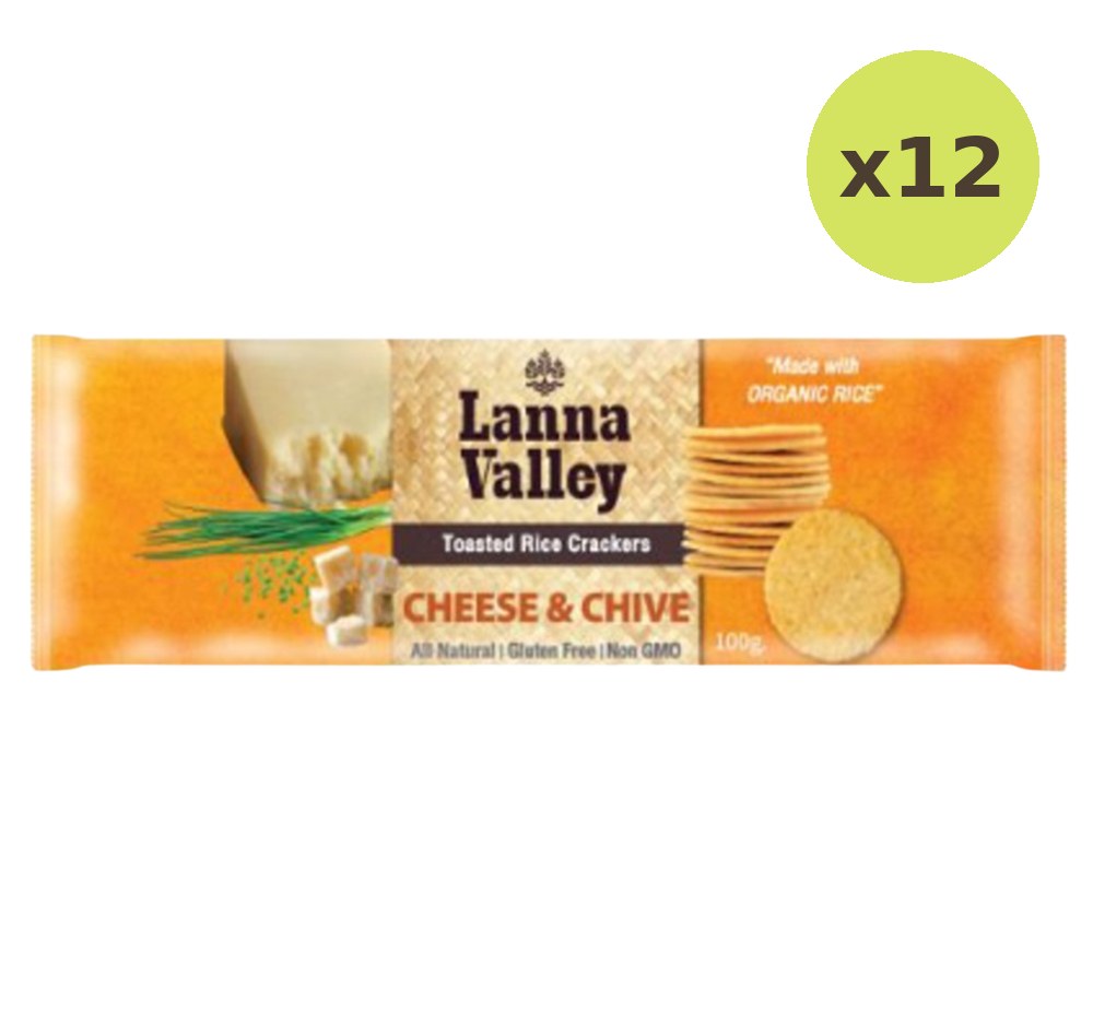 Lanna Valley Organic Rice Crackers Cheese & Onion