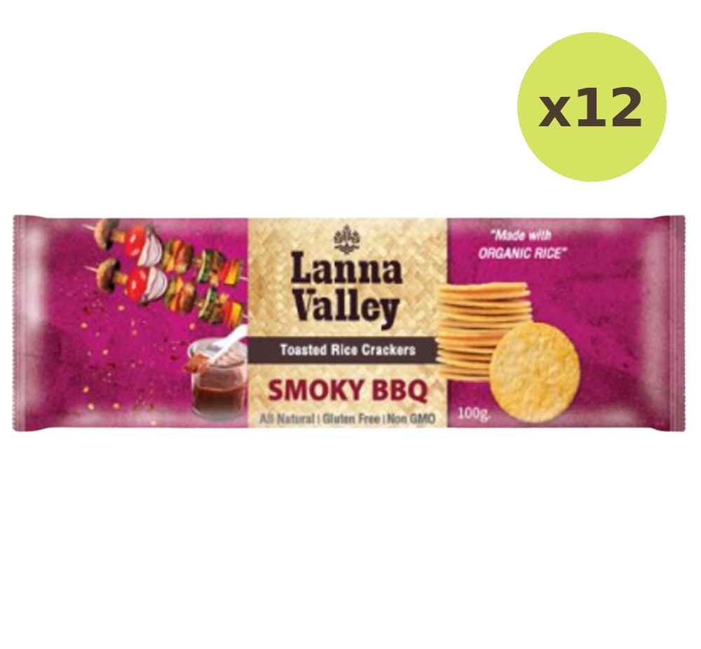 Lanna Valley Organic Rice Crackers Smoky Bbq