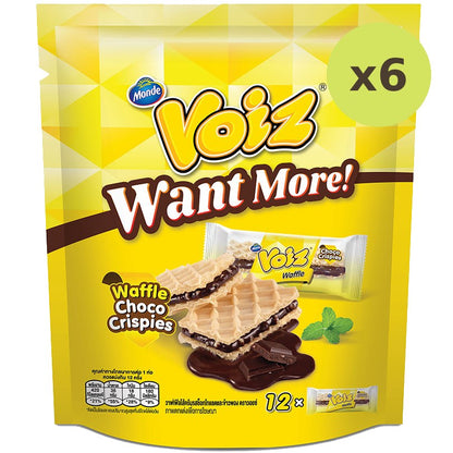 Voiz Waffle With Chocolate-Flavoured Cream And Rice Crispy
