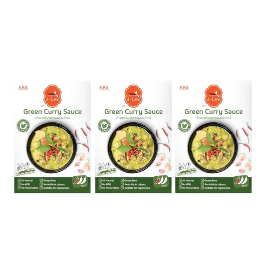 J-LEK Jae Lek Ready-to-eat Green Curry Paste Pack Of 3 Packets
