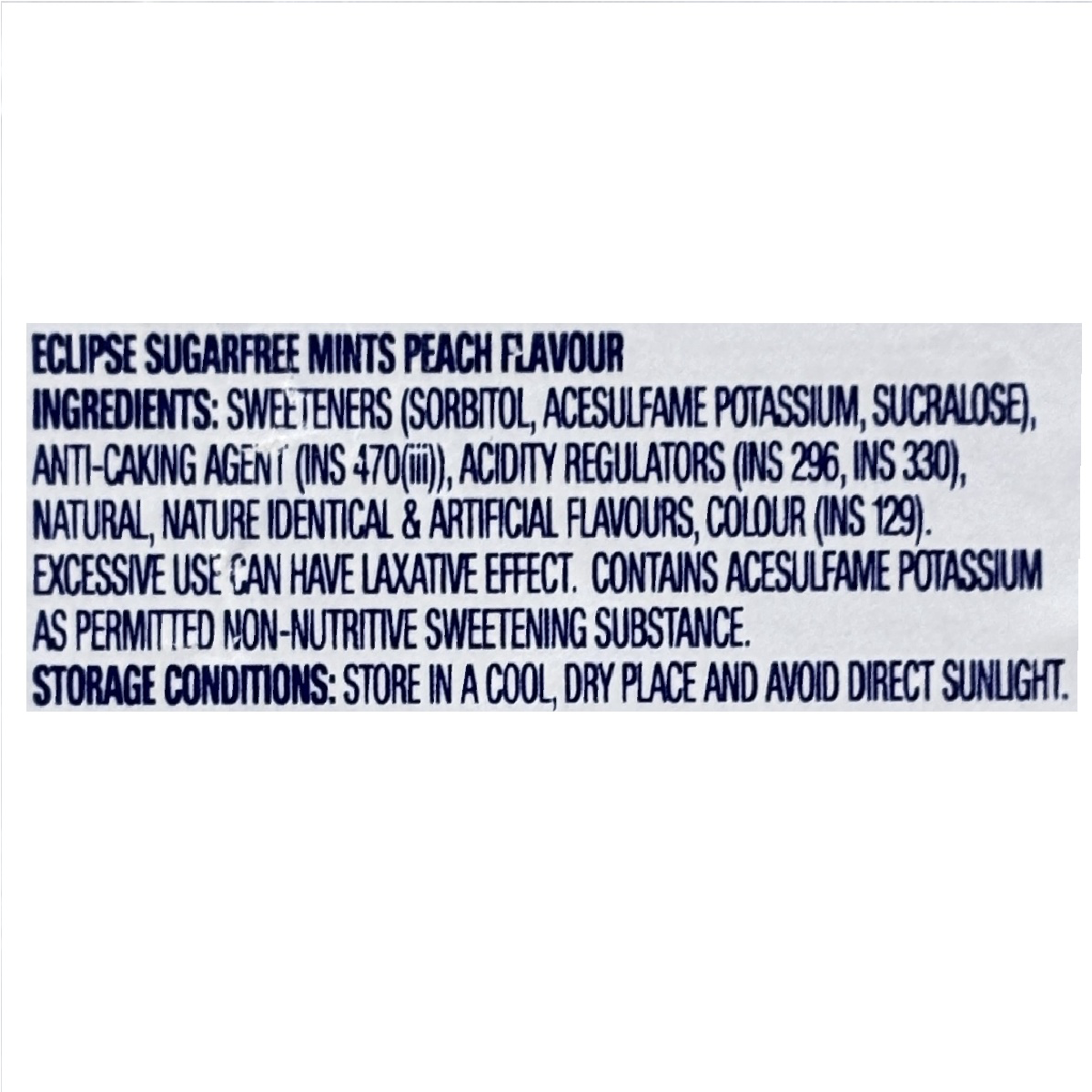 Wrigleys Eclipse Sugarfree Mints : Peach Flavor