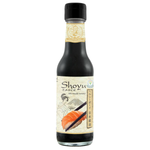 Healthy Boy Shoyu Sauce bottle, soy sauce for cooking and seasoning, in a clear glass bottle with a brown cap.