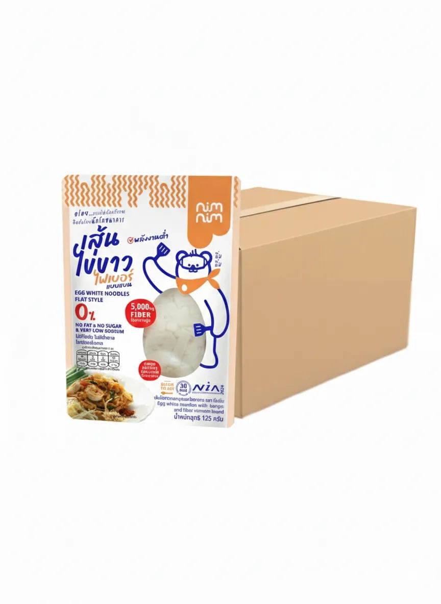 NIMNIM Egg White Fiber Noodles Flat Low Calorie 125g