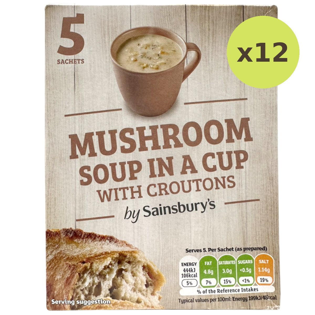 Sainsbury's Mushroom Soup In A Cup With Croutons