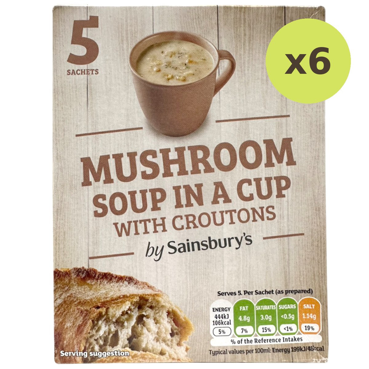 Sainsbury's Mushroom Soup In A Cup With Croutons