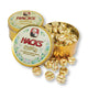HACKS English Herb Candy 225g in a clear bag, showing assorted herbal candies with a green and herbal-themed packaging.