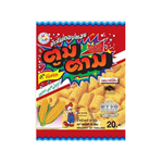 Toomtam Baked Corn BBQ snack in a colorful package, showcasing crunchy corn snack pieces with BBQ flavor.