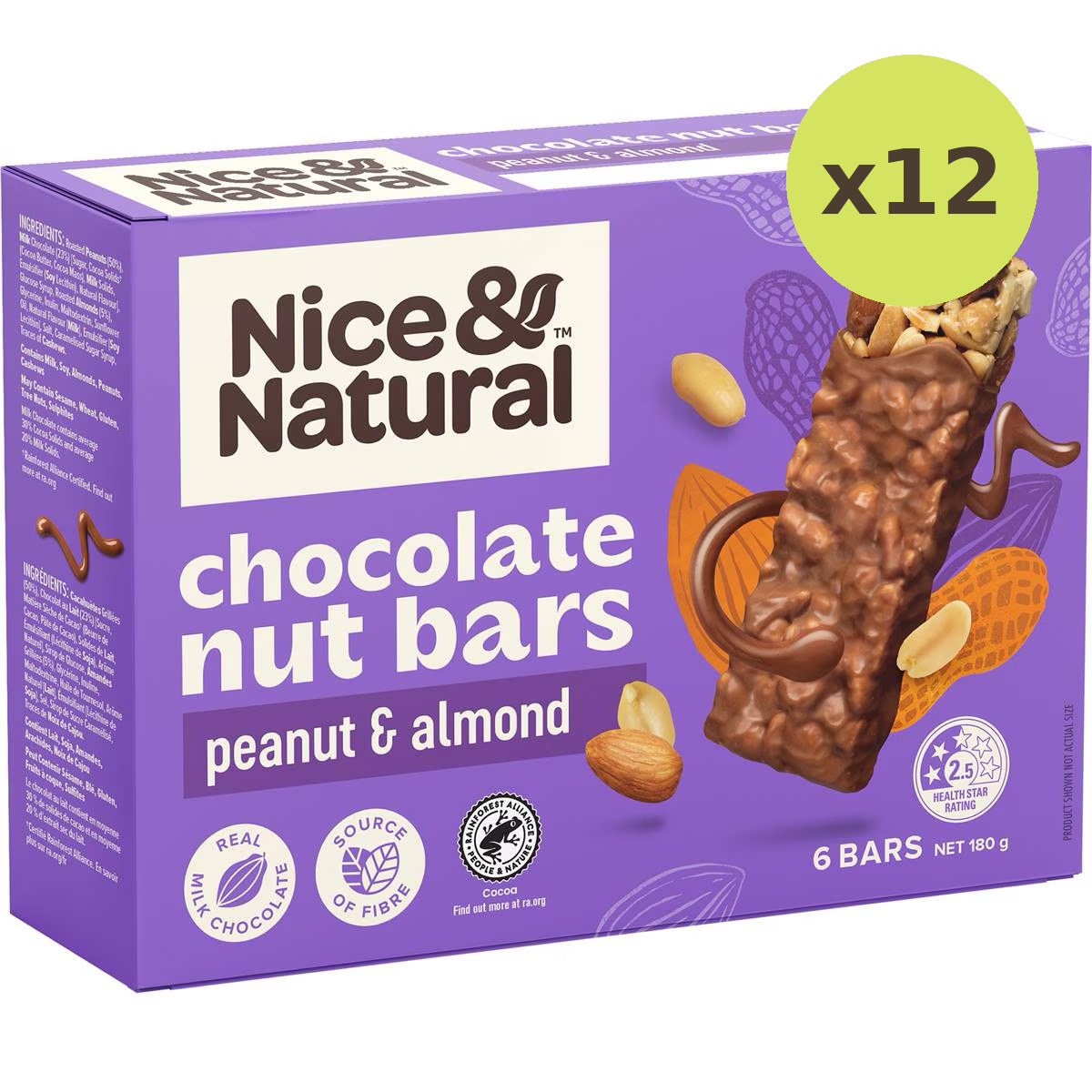Nice & Natural Chocolate Nut Bars Peanut And Almond