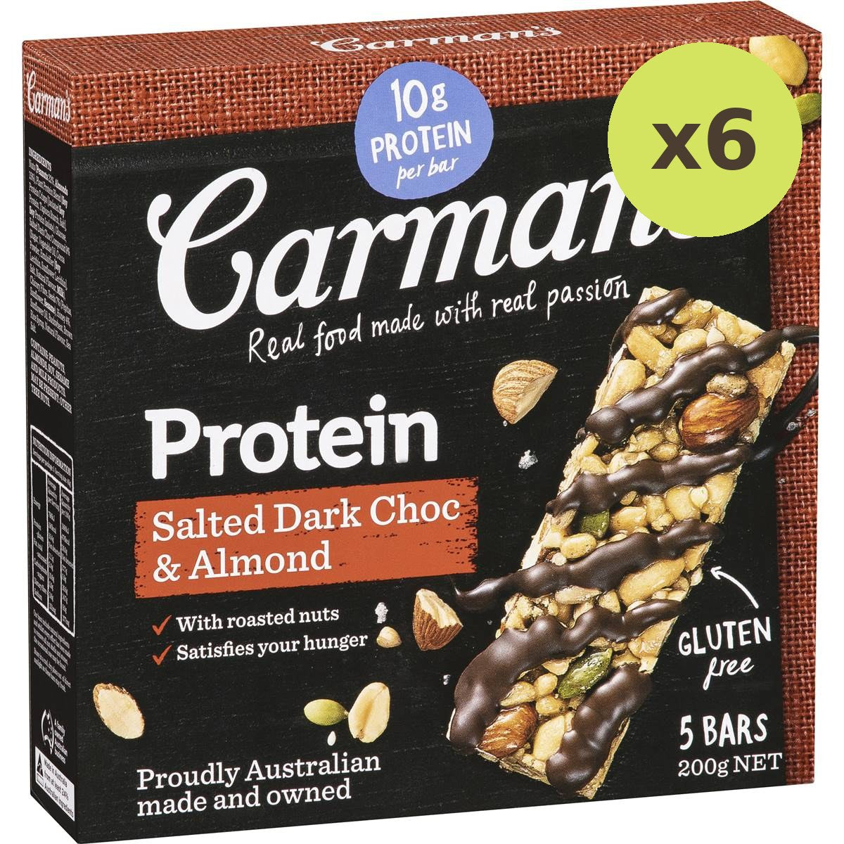 Carman's Salted Dark Choc & Almond Protein Bars