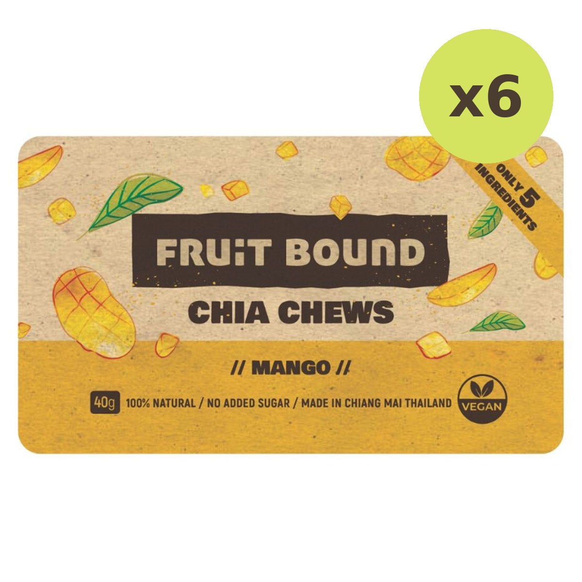 Fruit Bound Chia Fruit Bar Mango Flavor