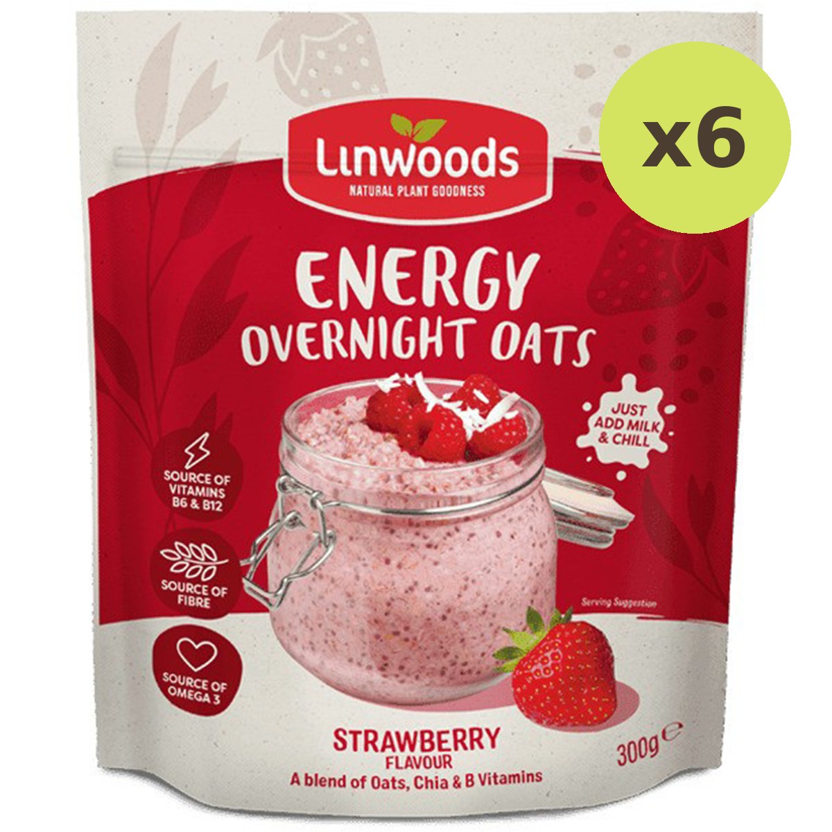 Linwoods Strawberry Energy Overnight Oats