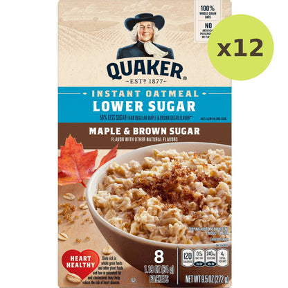 Quaker Instant Oatmeal, Maple & Brown Sugar Low Sugar
