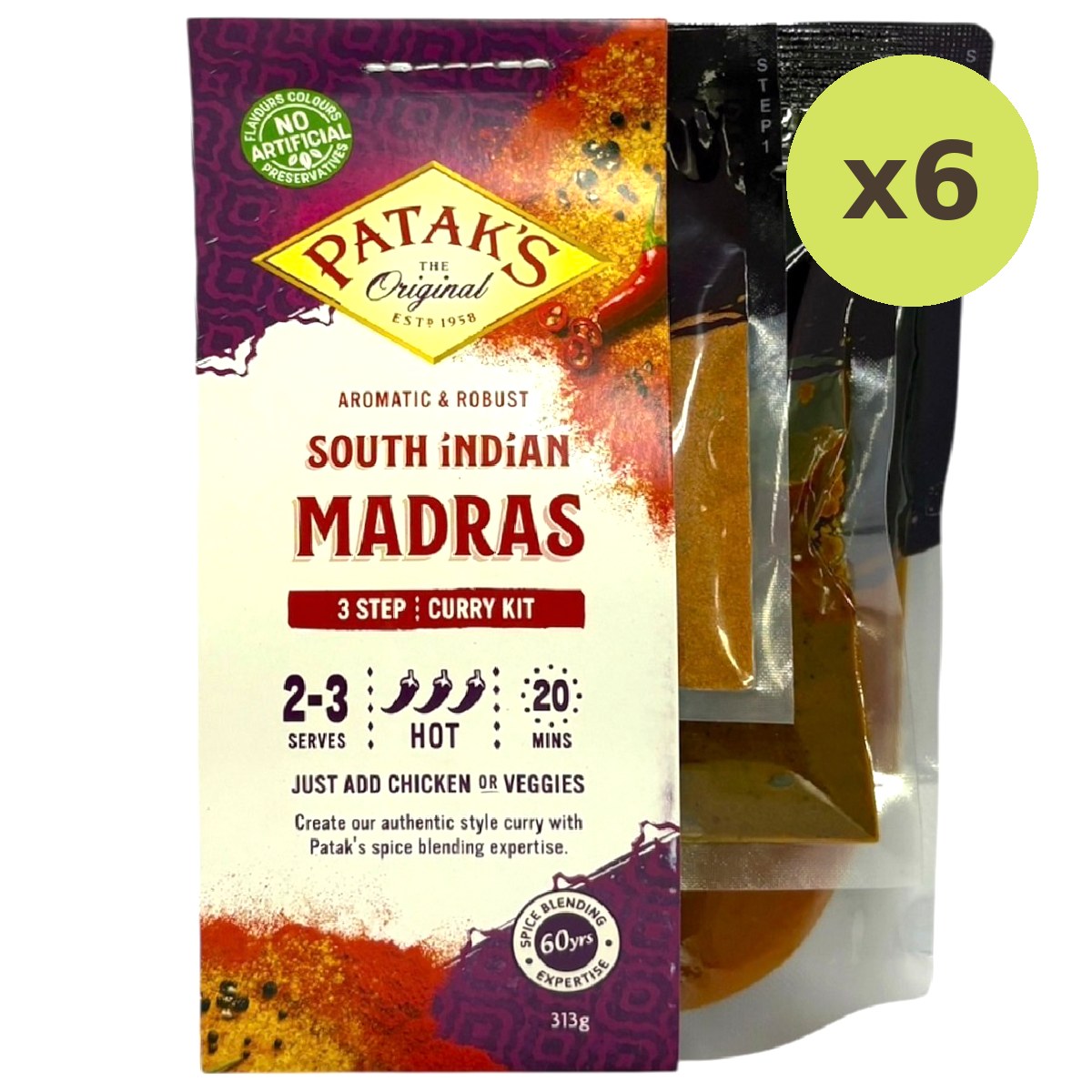 Patak's South Indian Madras 3 Step Curry Kit