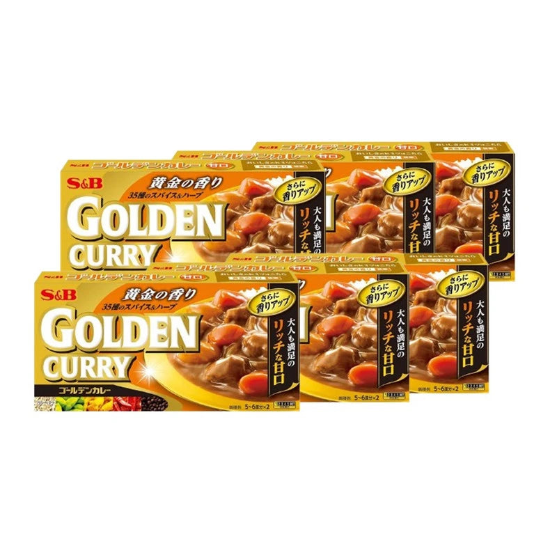 S & B Golden Curry Sauce Mix With Powder 198g x6