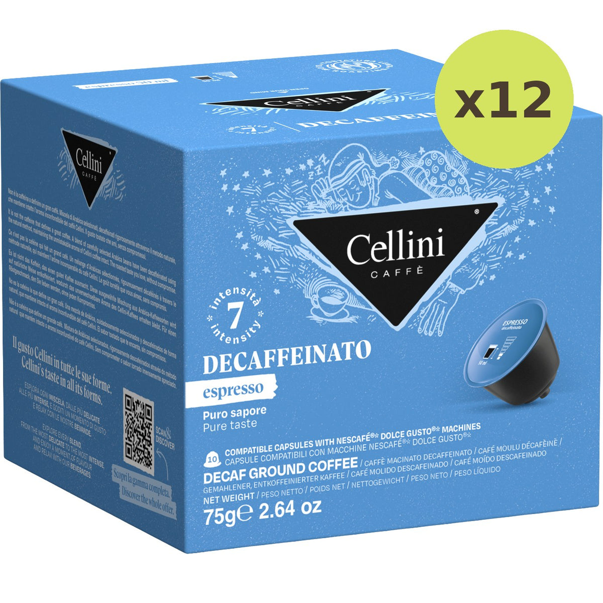 Cellini Espresso Decaffeinato Coffee Capsules