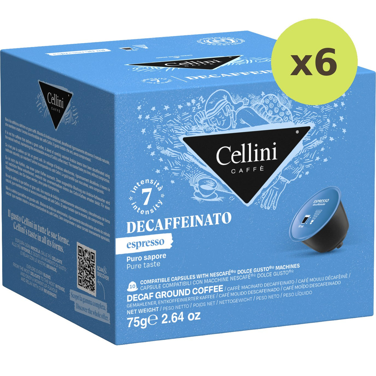 Cellini Espresso Decaffeinato Coffee Capsules