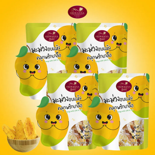 Sriwanna Gold Dried Mango With Chili & Salt 40g x4