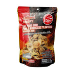 O-yua Fish Skin Crispy Fried Salmon Mala BBQ Snacks, 20g, with golden fried fish skin coated in spicy Mala BBQ flavor