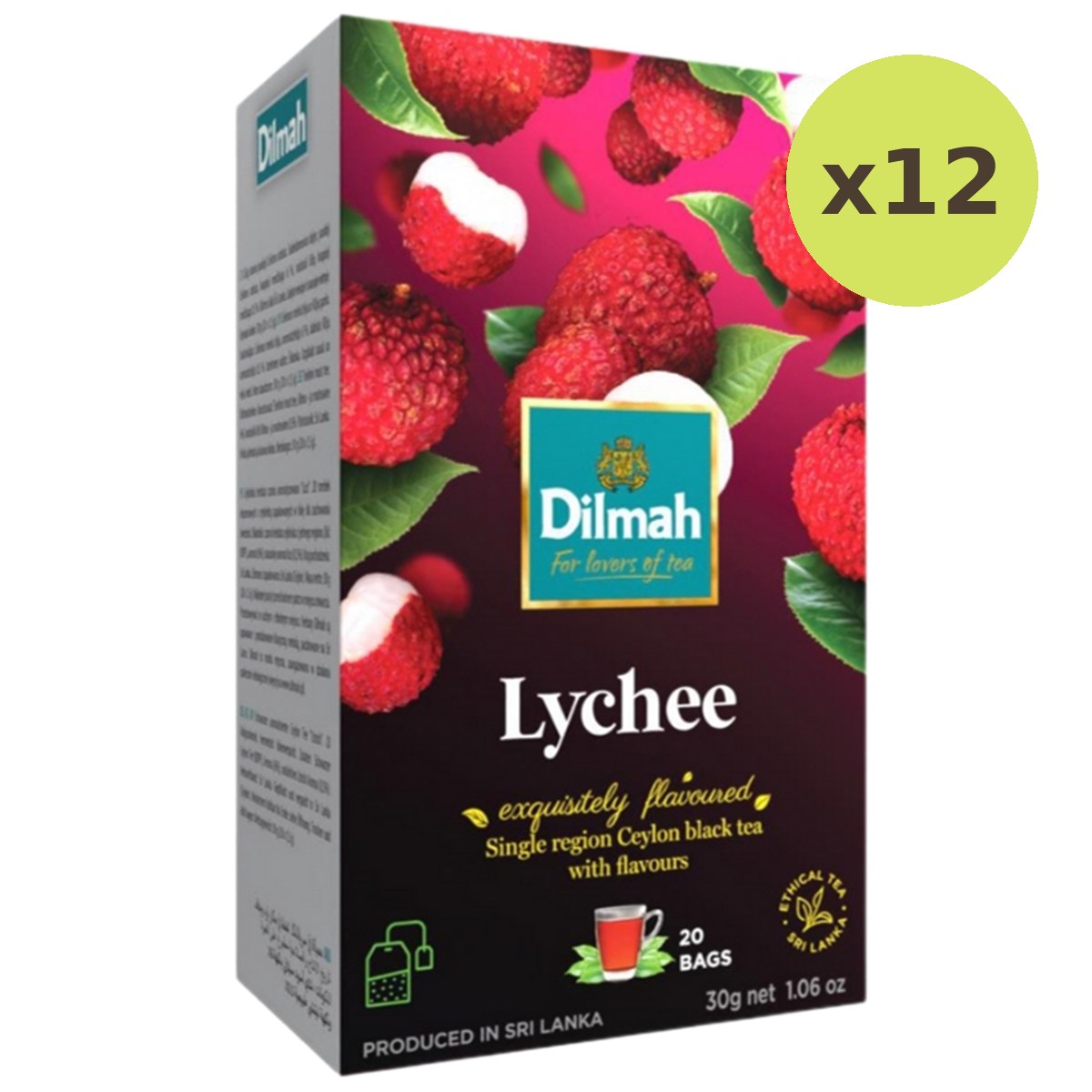 Dilmah Lychee Ceylon Black Tea Flavored