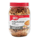 ARO Fried Garlic Slices 270g in a clear package, showing golden fried garlic slices for cooking and seasoning.