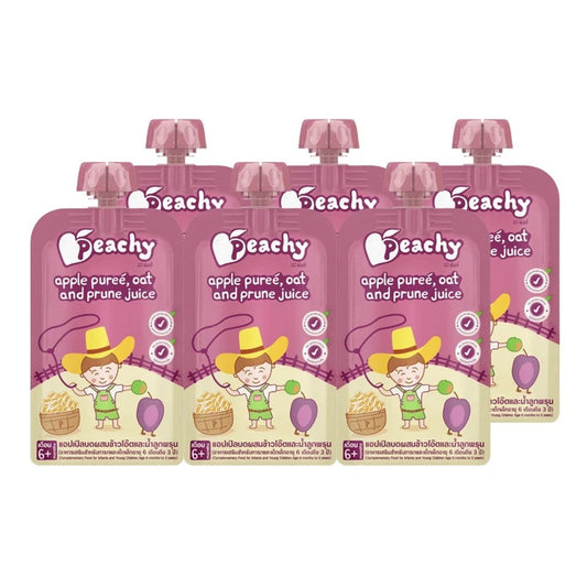 PEACHY vegetable and fruit flavor snack pack with six bags, ideal for healthy fruit and veggie-flavored treats.