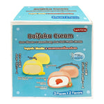Tokachi Daifuku Cream confectionery snack with rare cheese and strawberry filling, soft mochi exterior, and colorful presentation