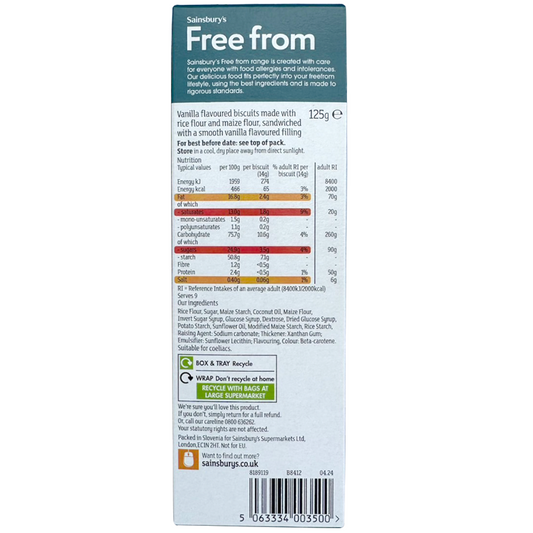 Sainsbury's Free From Custard Creams