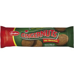 Griffins's Gingernut Biscuits, crunchy ginger-flavored confectionery snacks, shown in a close-up image.