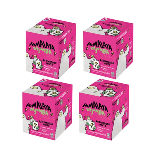 HIMALAYA Mint Candy with Himalayan Salt Wajomba Activoost pack of 4, featuring mint candies in colorful wrappers.