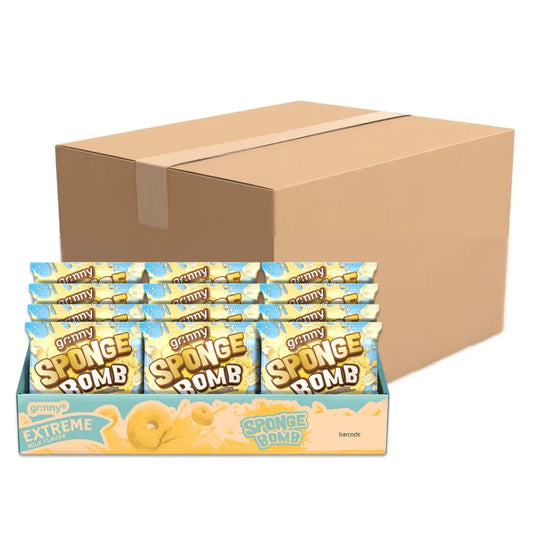 GRINNY SPONGE BOMB SNACK EXTREME MILK FLAVOR . (PACK 12PCS) X12
