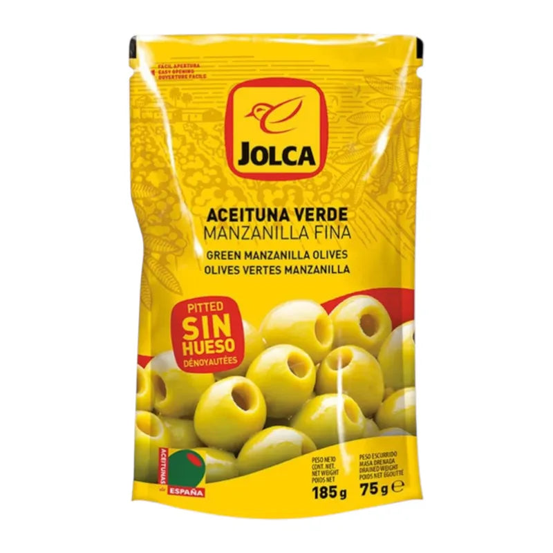 Jolca Pitted Manzanilla Olives Green Without Seeds JO09 185g