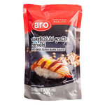ARO Miso Sushi Burn Sauce 500g jar, rich and savory Japanese-inspired condiment for sushi and Asian dishes, in a clear glass jar.