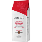 Boncafe Morning Coffee drink in a clear glass, showcasing a rich, dark coffee with a smooth surface and light crema on top.