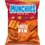 Cheetos Munchies Cheese Mix confectionery snacks in a colorful bag with cheesy snack pieces spilling out.