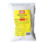 Lowan Buckwheat Flour in a grocery package, showing the label and product details on the bag.